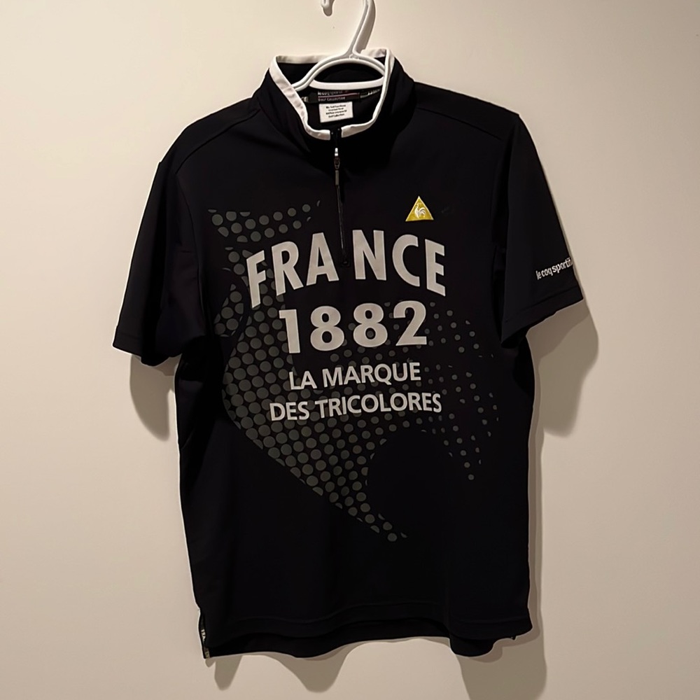 Black Le Coq Sportif golf shirt